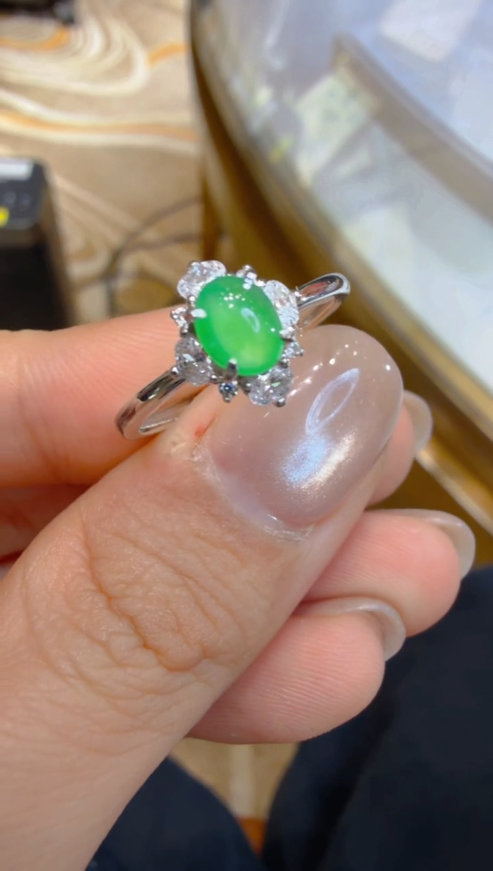 银S925镶嵌戒指翡翠多样性团购发一件