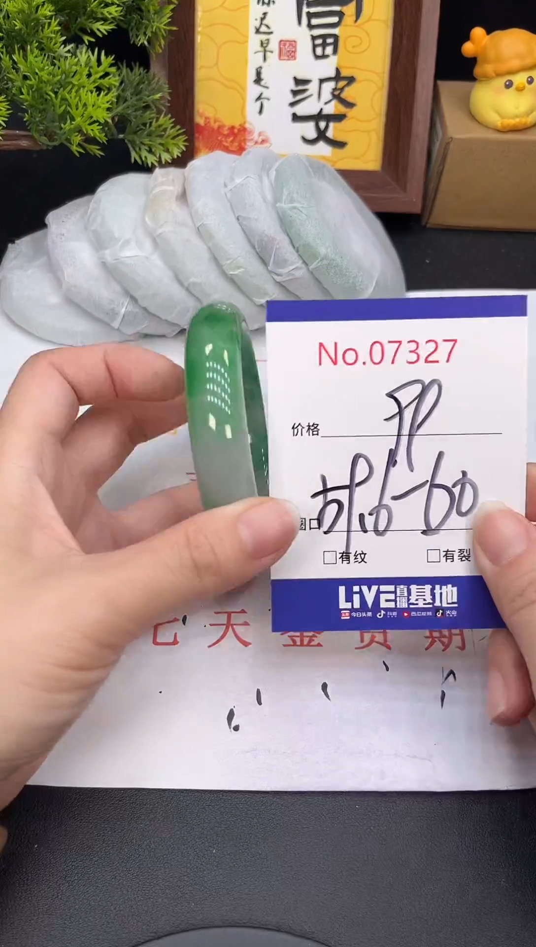 未镶嵌手镯翡翠7327