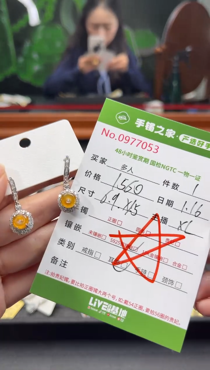 【闪购商品】翡翠耳饰银S925镶嵌多人