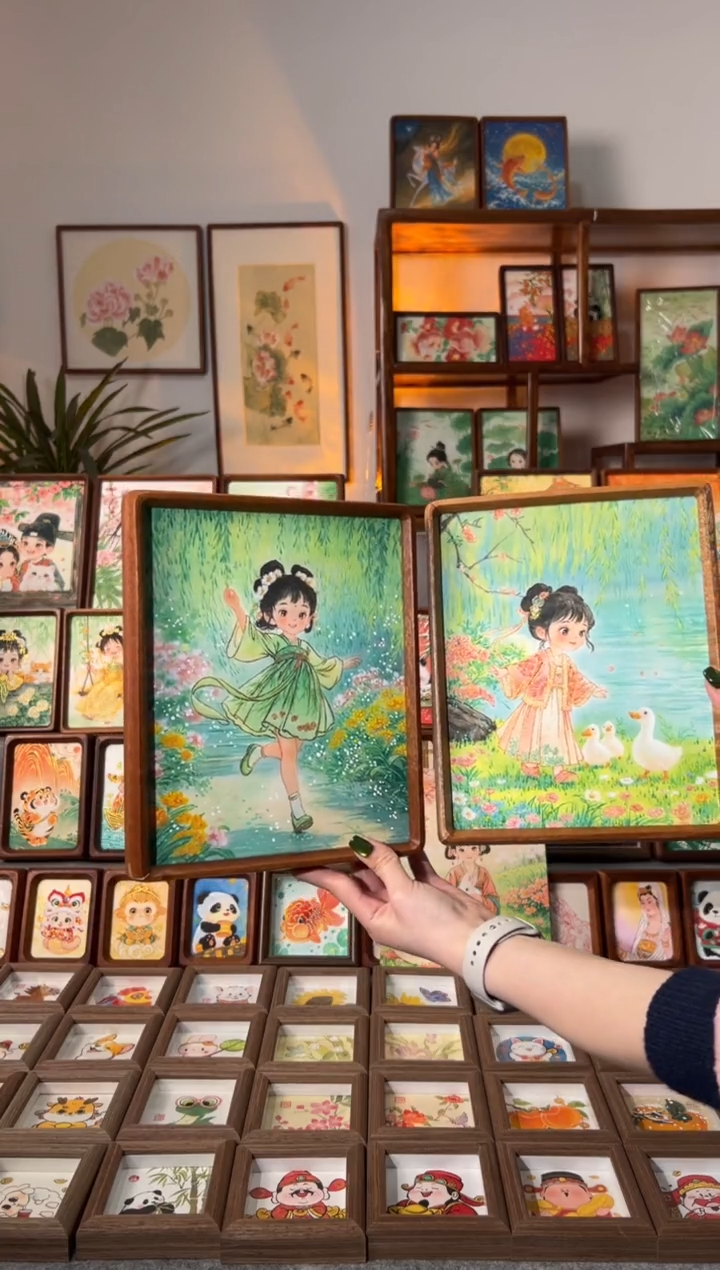 【闪购商品】国画春天系列 手绘国画一组10寸