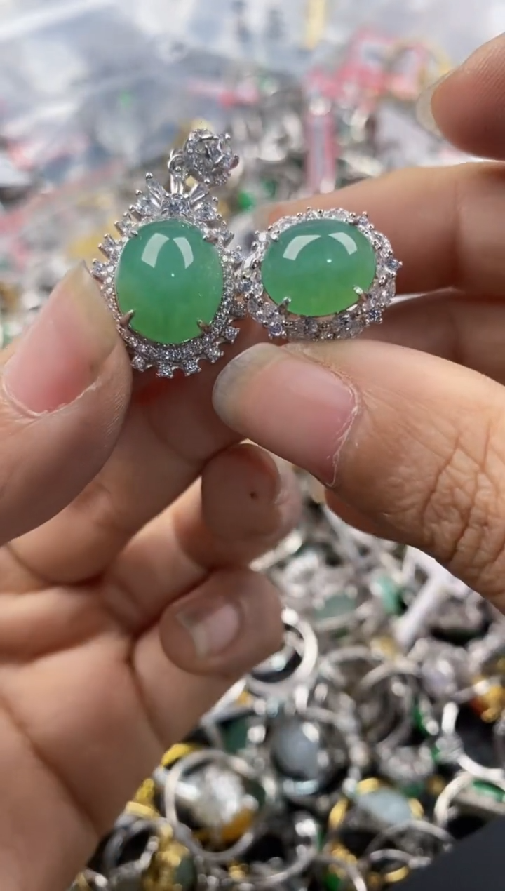 银S925镶嵌戒指翡翠12                1