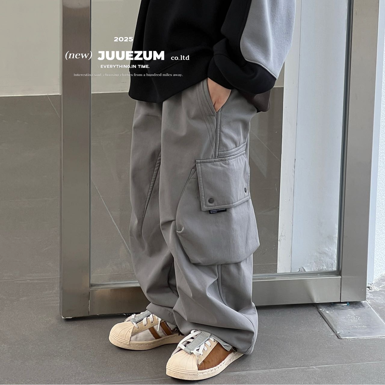 【两色可选】7049九坐 加绒工装裤百搭宽松日系韩版25秋冬0161