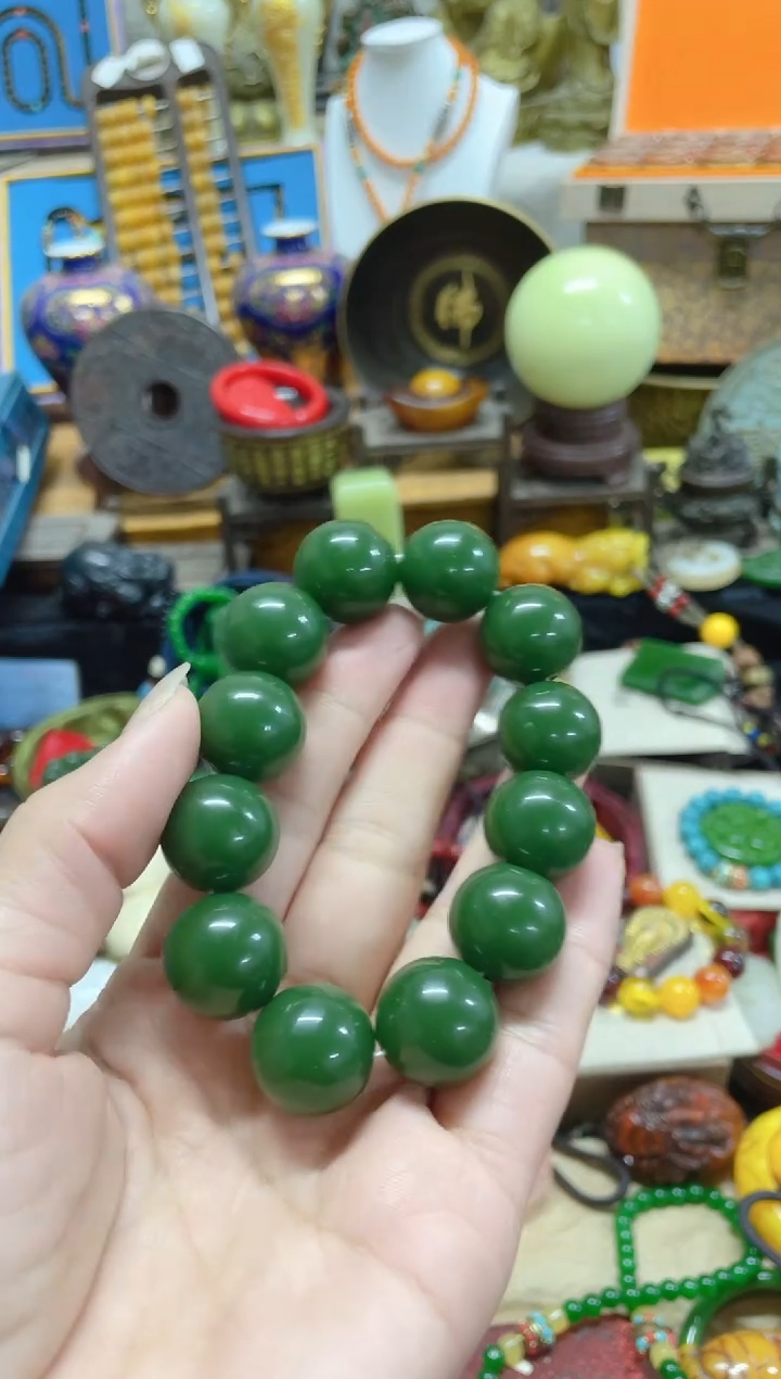 【闪购商品】和田玉（碧玉）手串未镶嵌主播推荐主播推荐