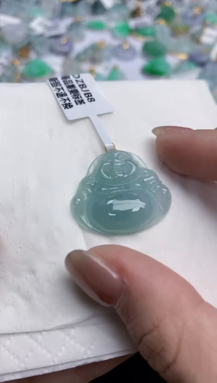 【闪购商品】翡翠颈饰18K金镶嵌天然缅甸翡翠A货