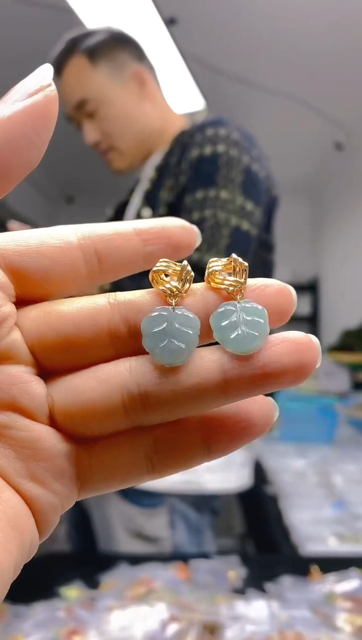 【闪购商品】翡翠耳饰合金0180翡翠耳钉