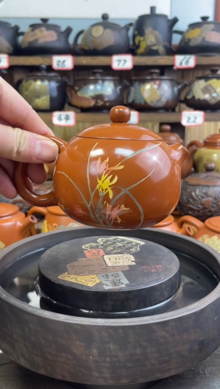 【闪购商品】壶建水紫陶复烧高亮光彩填水线壶