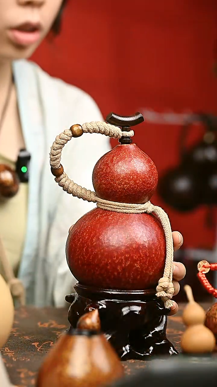 216 600ml 大漆葫芦 水壶酒壶 送漏斗底座网兜背带