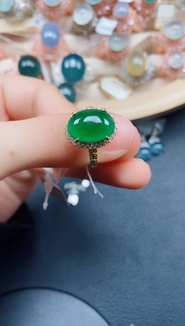 【闪购商品】翡翠戒指银S925镶嵌翡翠