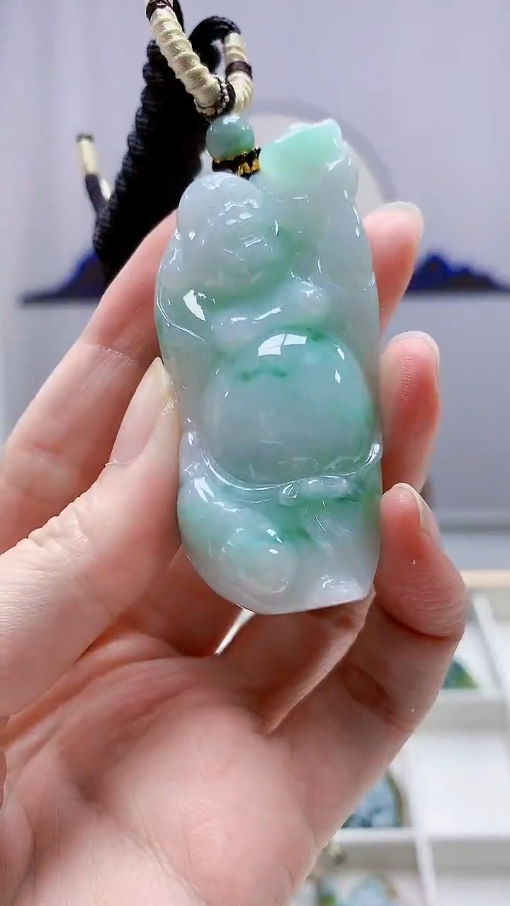 未镶嵌定制翡翠4898zm-毛货挂件140佛公