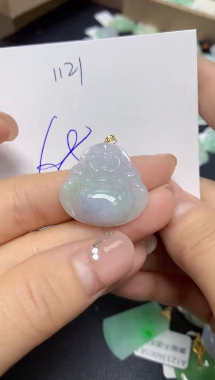 【闪购商品】翡翠挂件18K金镶嵌 天然翡翠A货