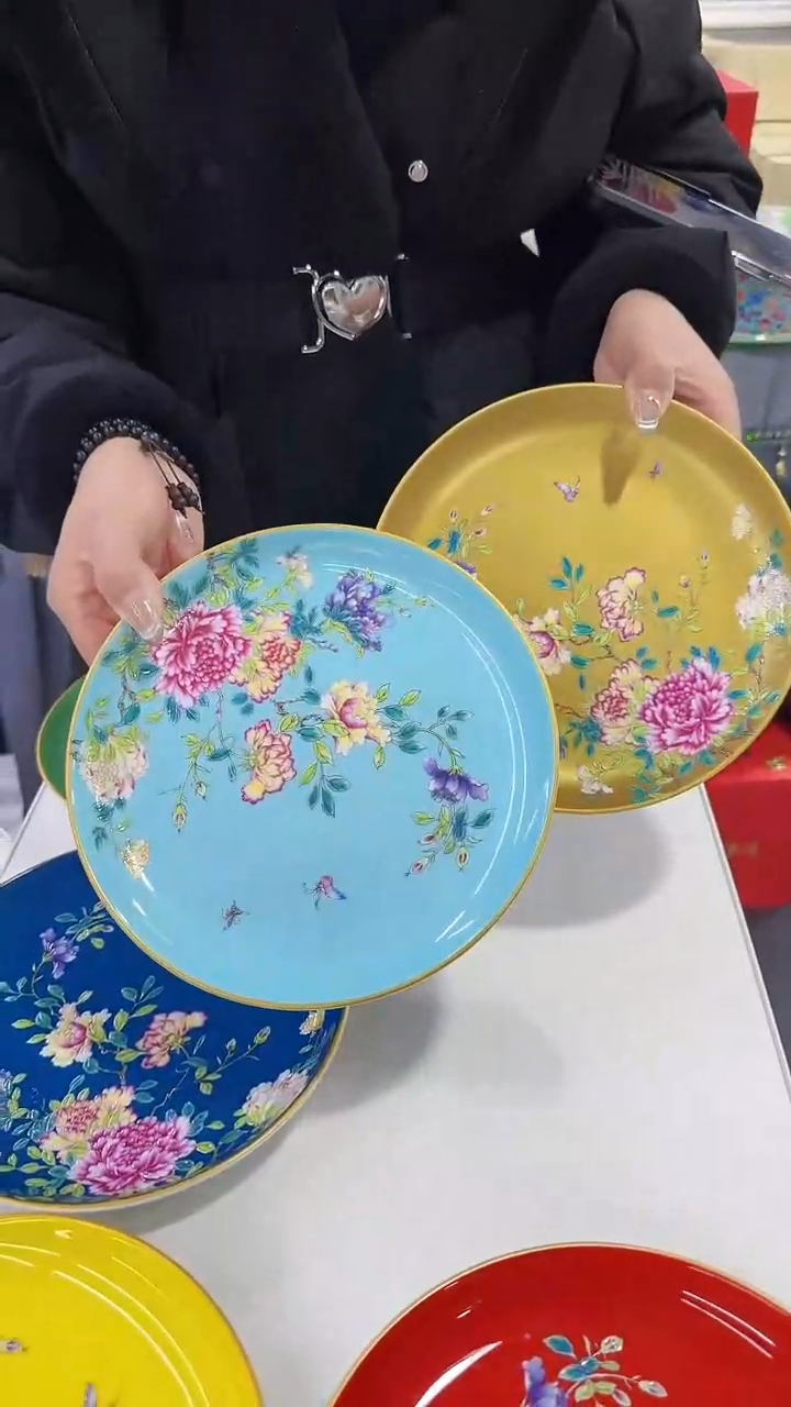 【闪购商品】瓷片8英寸景德镇满花深盘2个【秦坊】