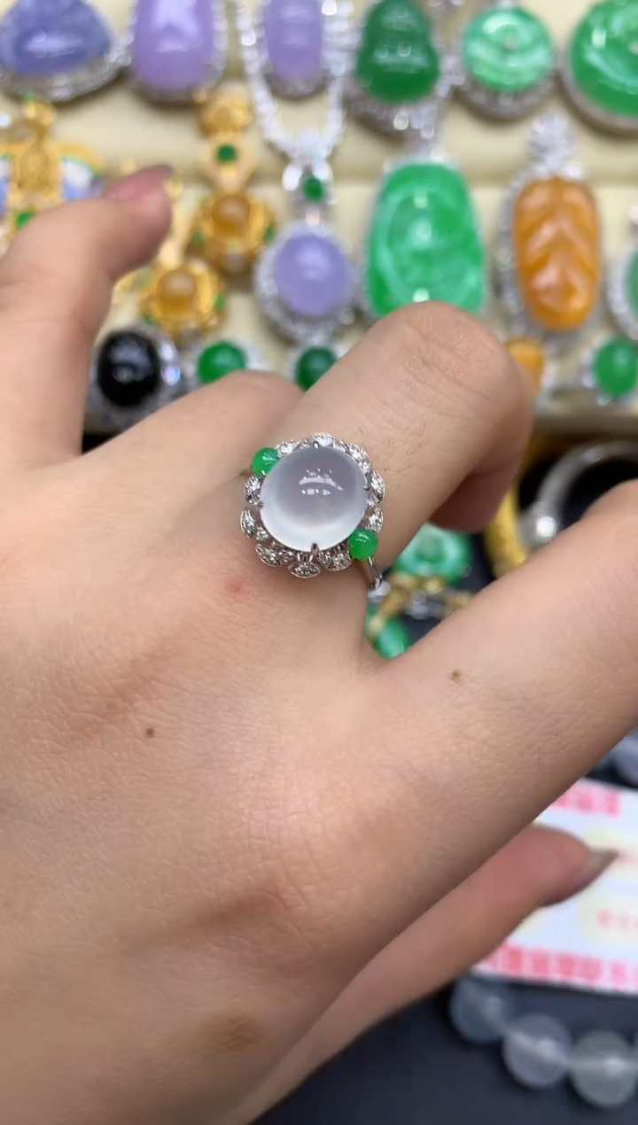 18K金镶嵌戒指翡翠231-中国好珍宝