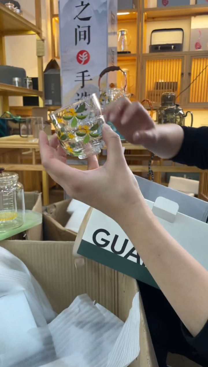 手工艺品玻璃桂花主人杯拍一发二