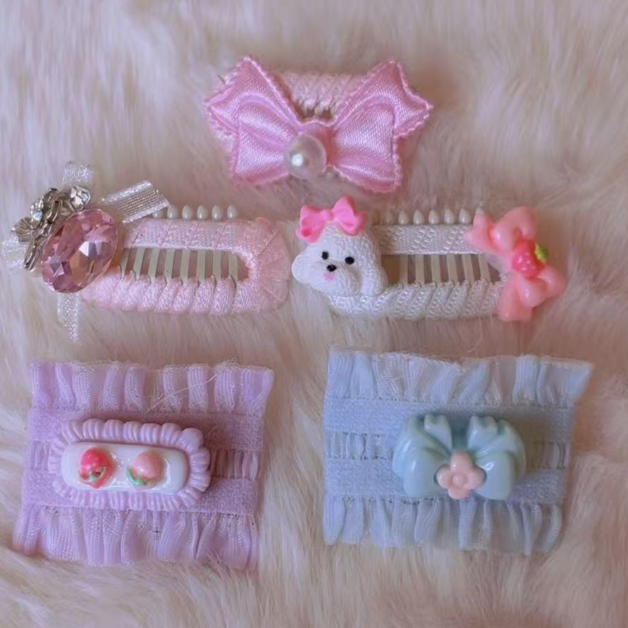 【妹妹专属】手工蝴蝶结宠物发夹碎发夹适合长毛猫咪马尔济斯小型犬