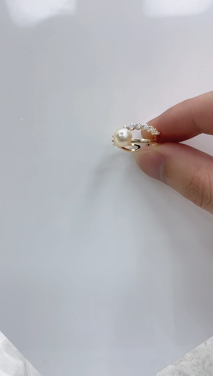 【闪购商品】海水珍珠戒指银S925镶嵌海水珍珠戒指