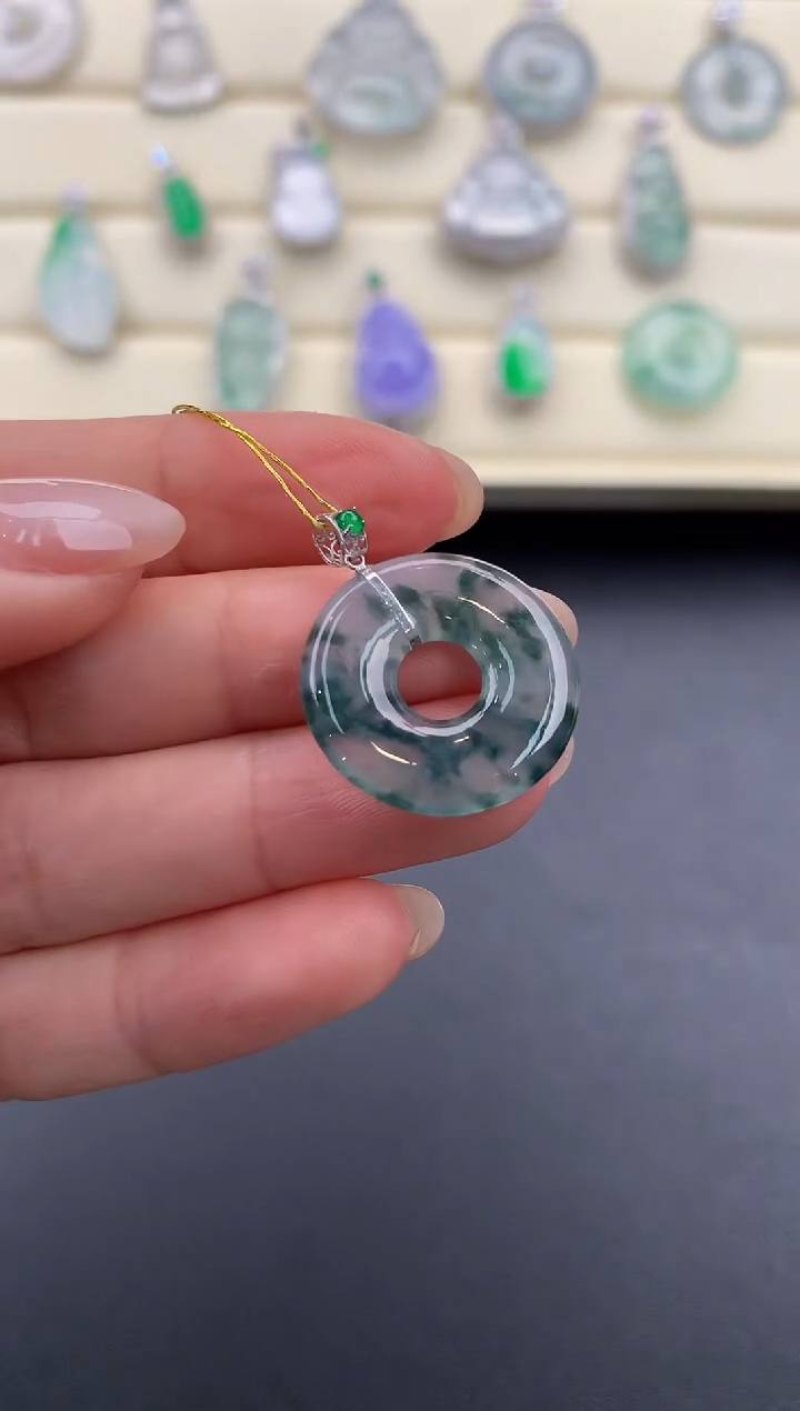 【闪购商品】翡翠颈饰18K金镶嵌X336     