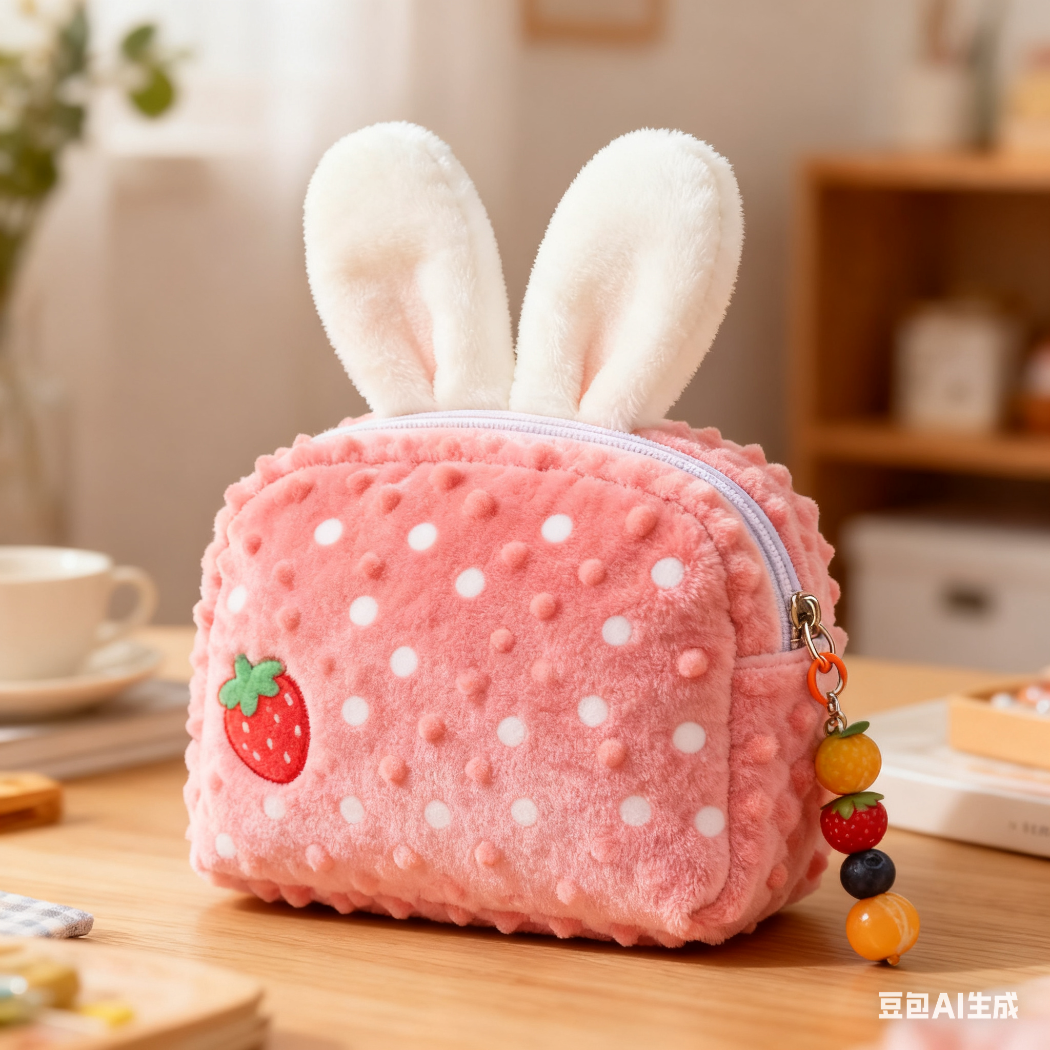 新款少女心便携大容量卡通圆点女生化妆包洗漱收纳包ins