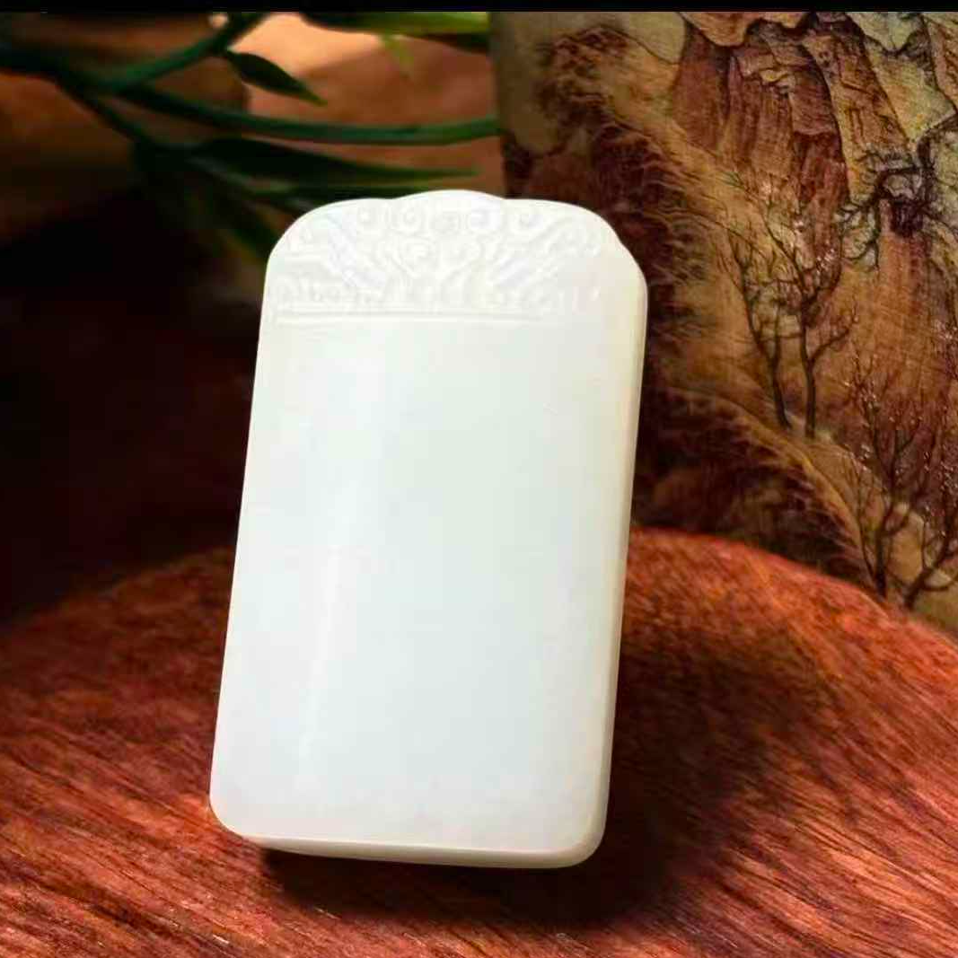 《抖音质检》纯天然和田玉无事牌牌吊坠 讲解链接 勿拍XL‘’