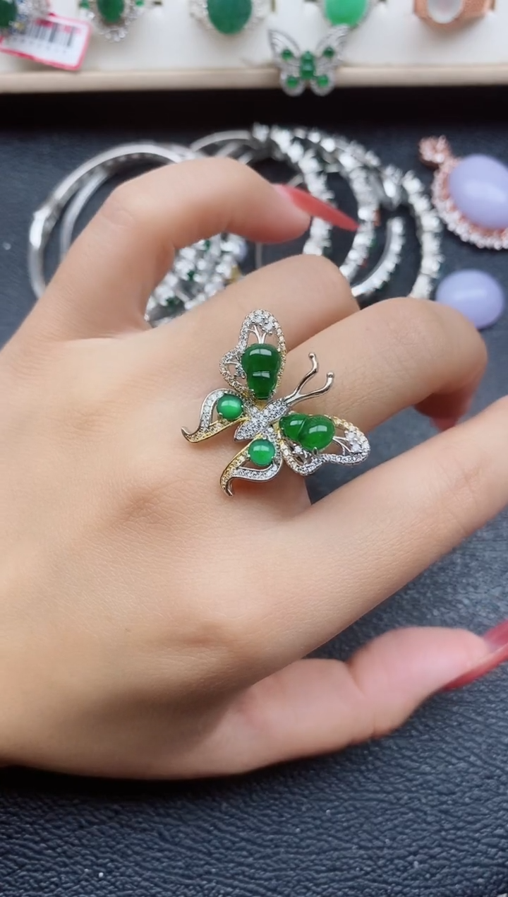 【闪购商品】翡翠戒指银S925镶嵌11111