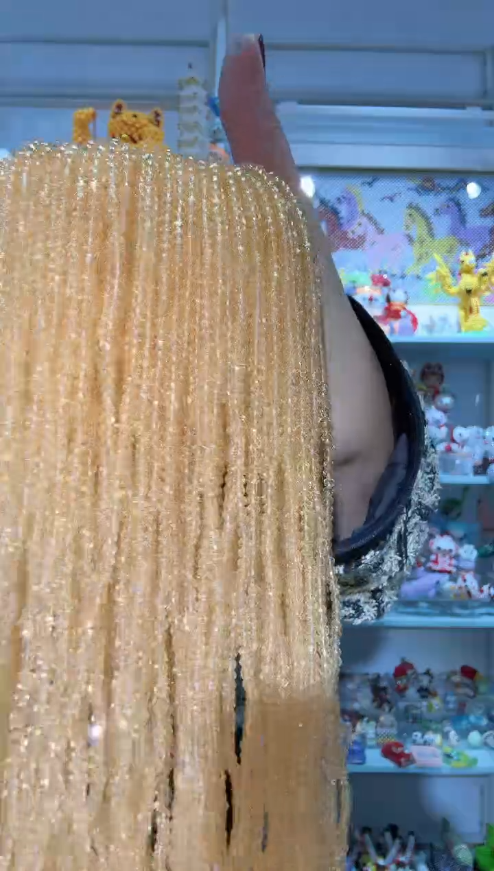 玻璃0886卡6水晶扁10条本色香槟色