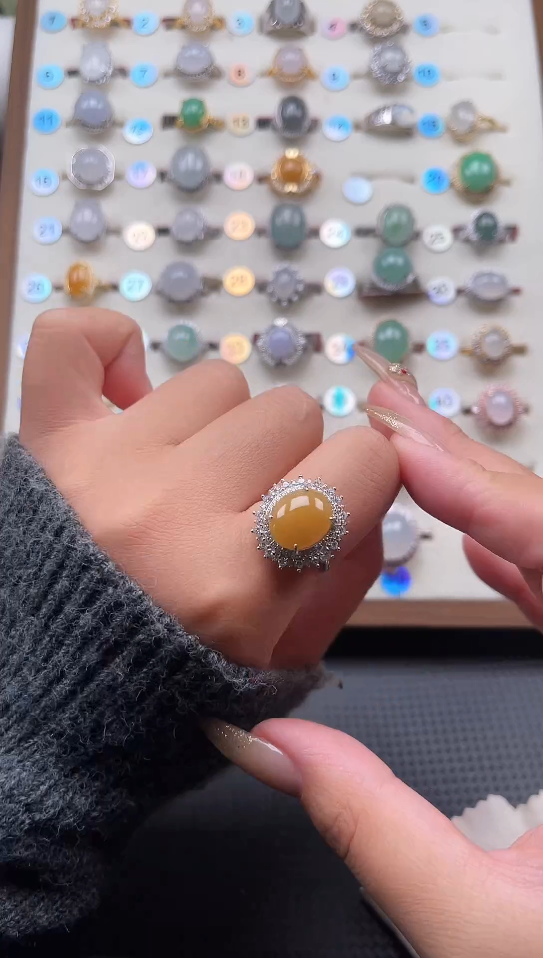 【闪购商品】翡翠戒指银S925镶嵌天然A货翡翠戒指