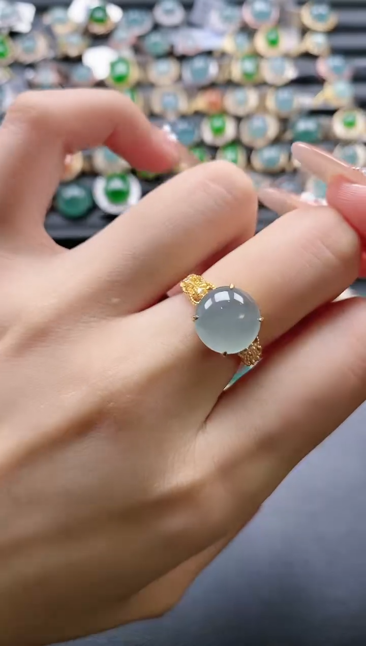 【闪购商品】翡翠戒指银S925镶嵌51511