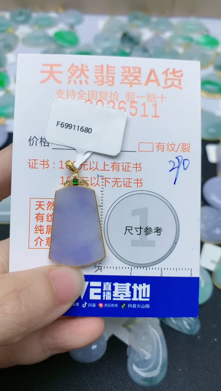 【闪购商品】翡翠颈饰18K金镶嵌天然翡翠A货    