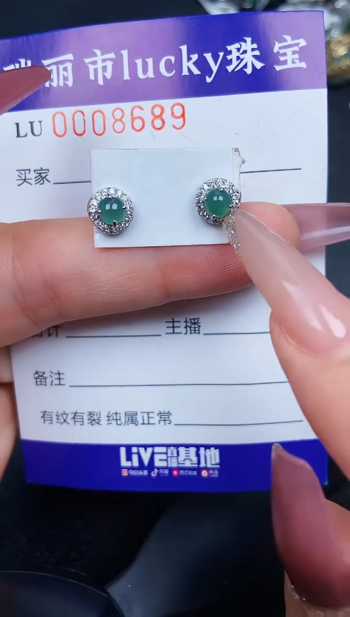 翡翠银S925镶嵌颈饰8689