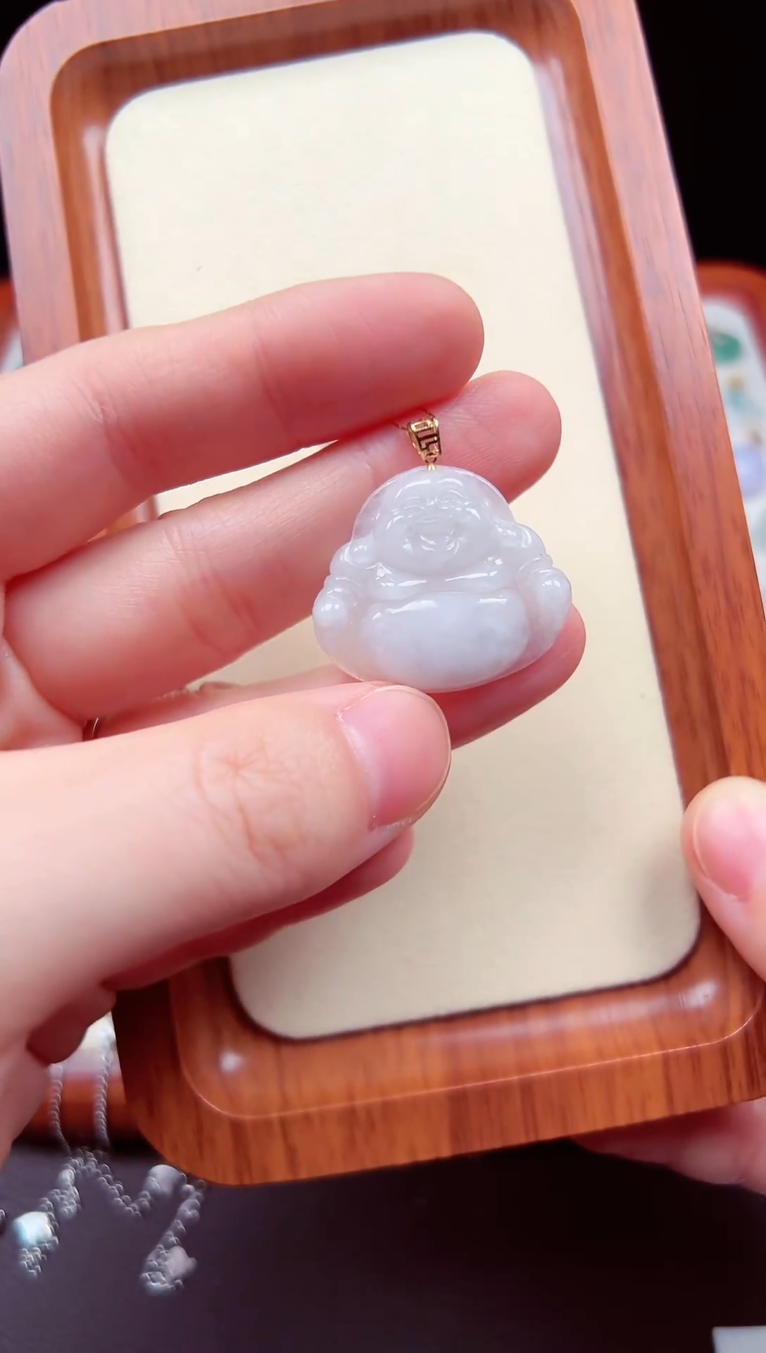 【闪购商品】翡翠颈饰18K金镶嵌佛公