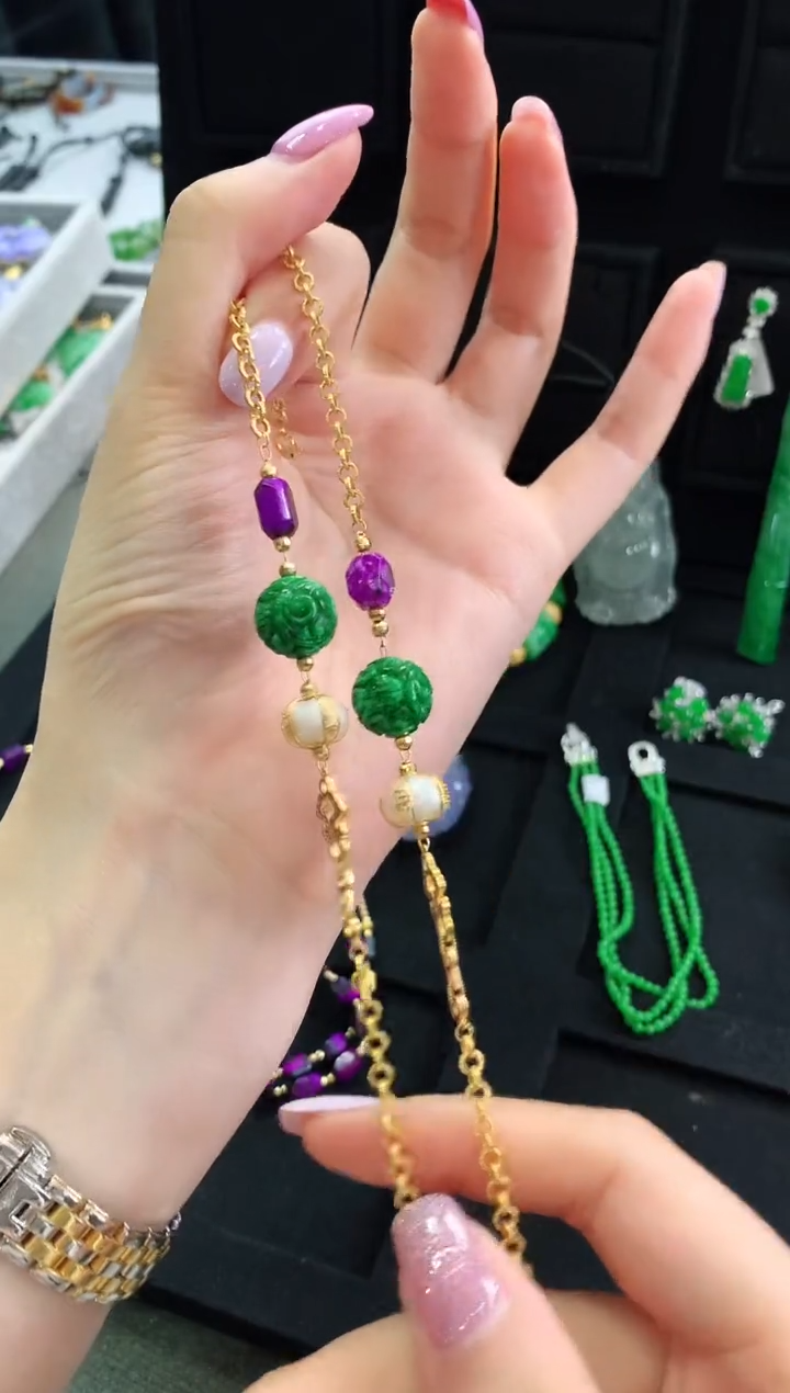 【闪购商品】翡翠手链18K金镶嵌多样性发货 发其一