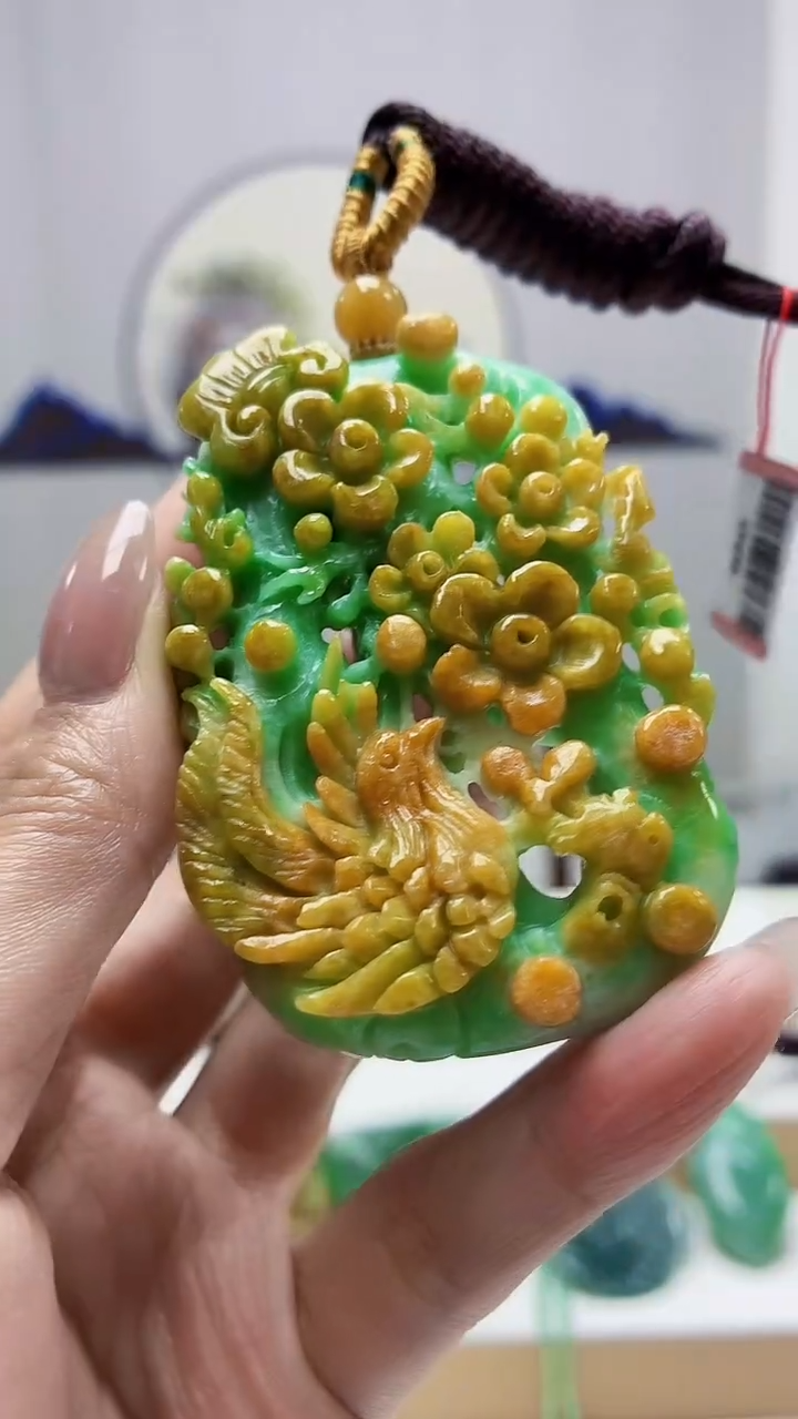 未镶嵌定制翡翠4852MM-毛货挂件59