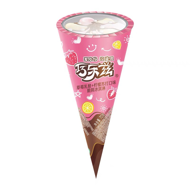 巧乐兹草莓乳酪＋柠檬苏打脆筒