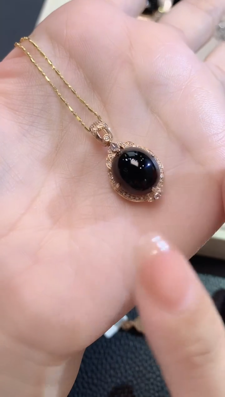 翡翠18K金镶嵌吊坠(不含链)D10 多样性发一件