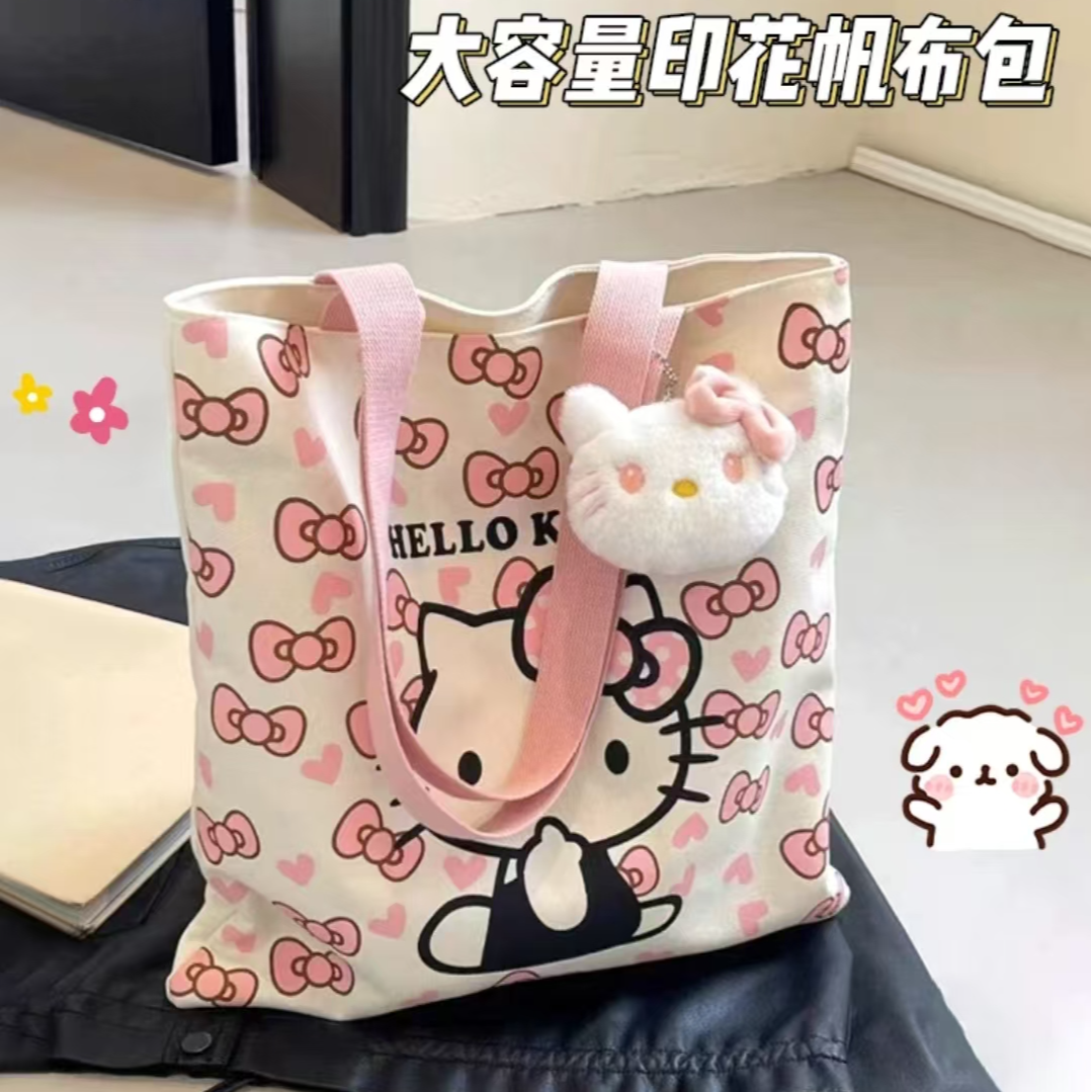 未拆封  日系粉嫩少女心便当包学生书包可爱卡通HelloKitty猫猫包