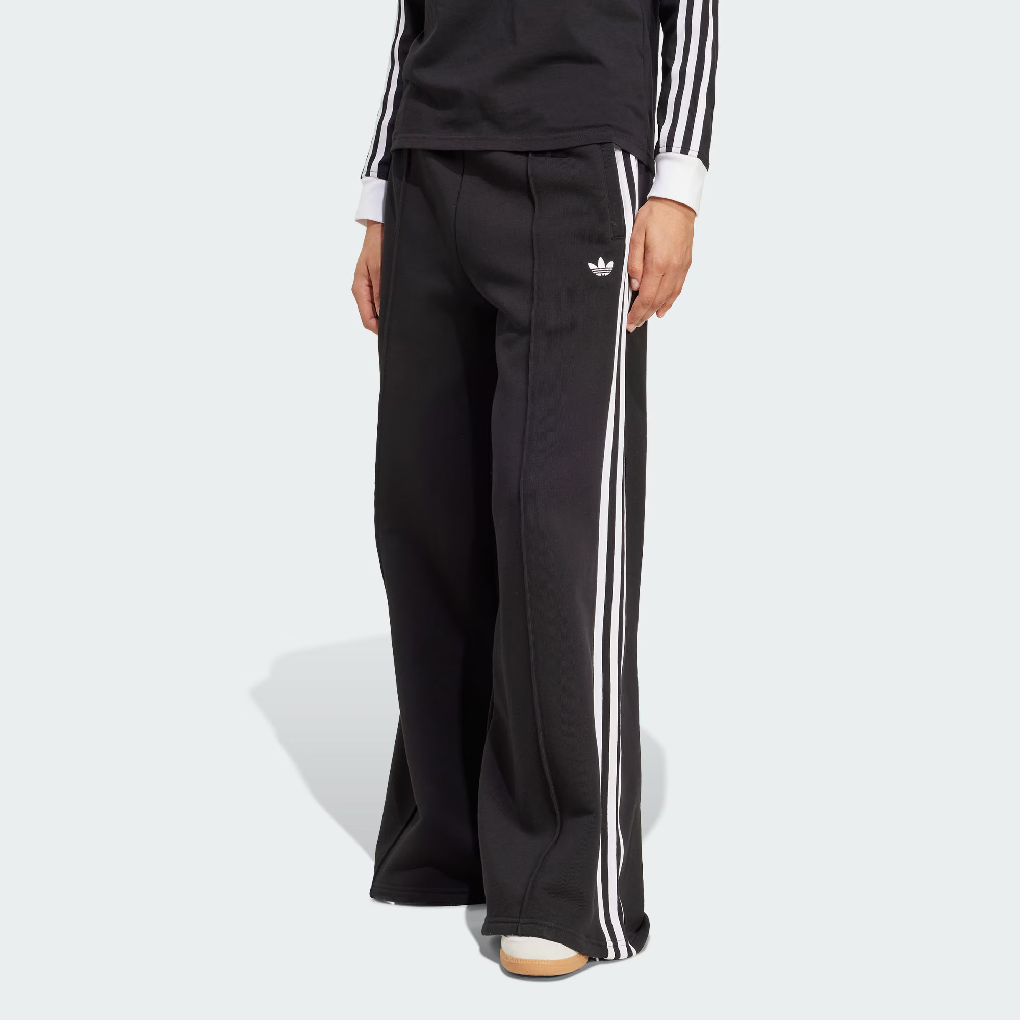 adidas/阿迪达斯女款中腰阔腿宽松运动休闲长裤JV7473