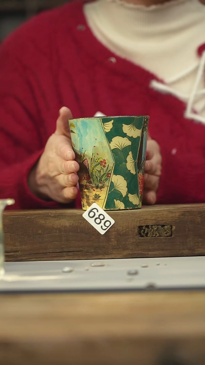 设计师手作款迷糊手绘手握杯