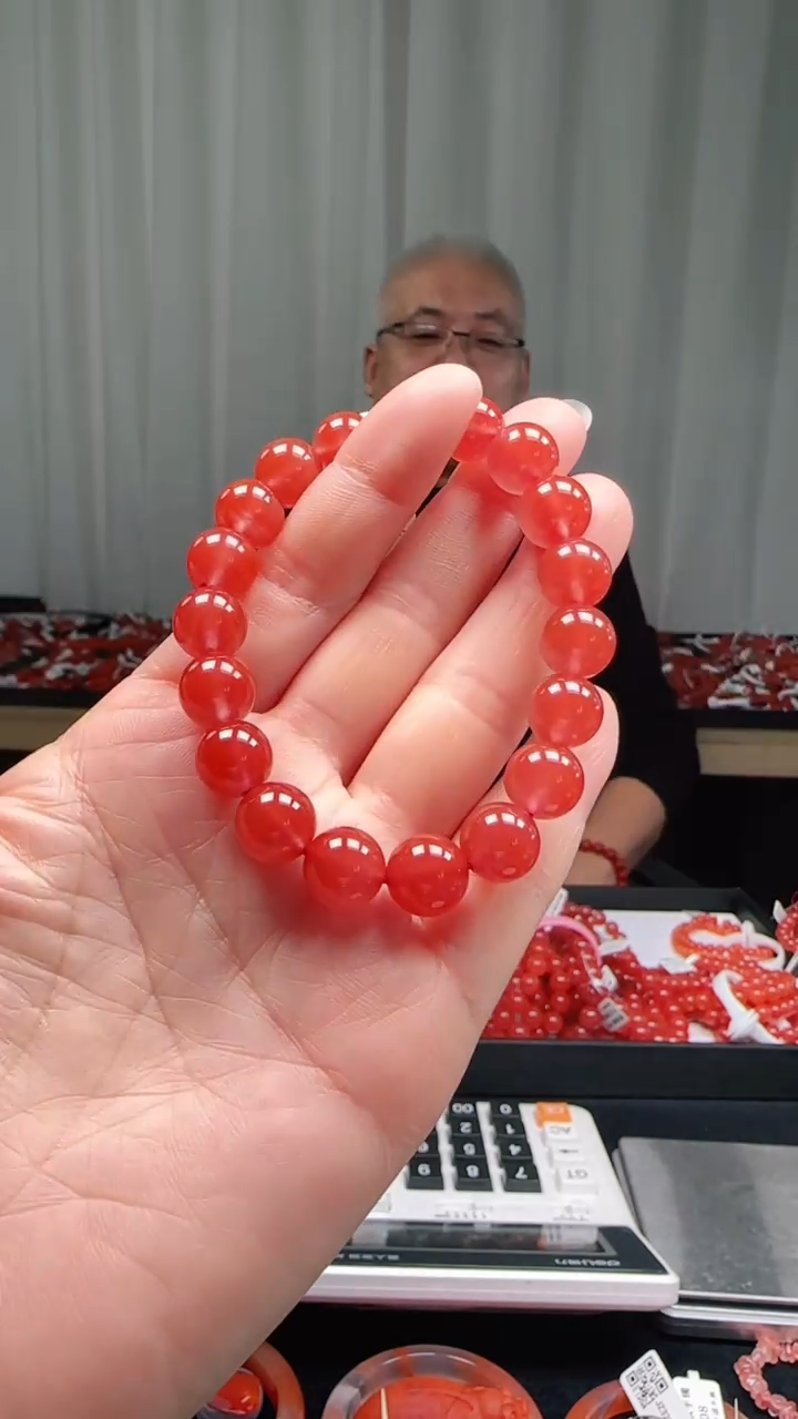 未镶嵌多样性发一件南红玛瑙10mm保山圆珠单圈  冰红