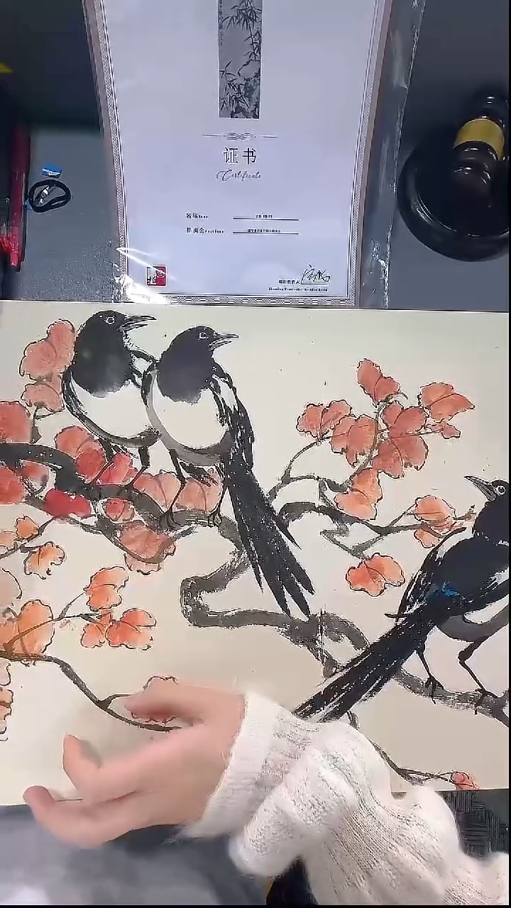 横款自*V251222-1-42《喜鹊册页》