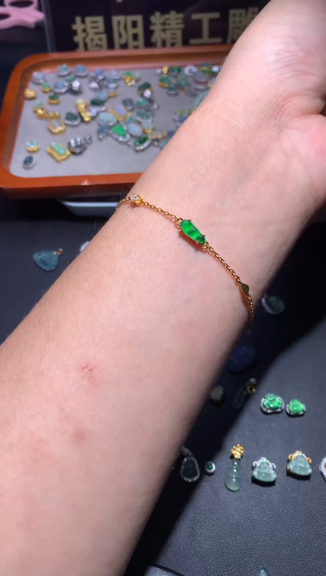 翡翠银S925镶嵌吊坠(不含链)1