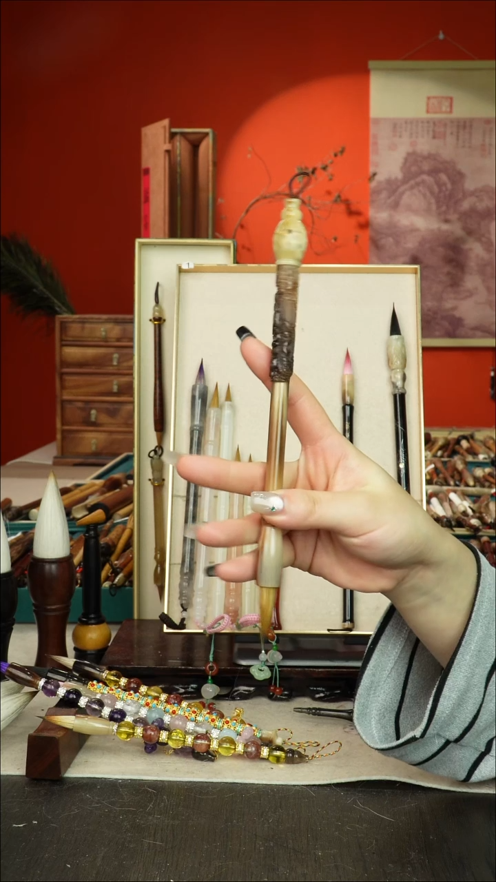 269号闪孤品高货毛笔链接 清水试笔 蘸墨不退