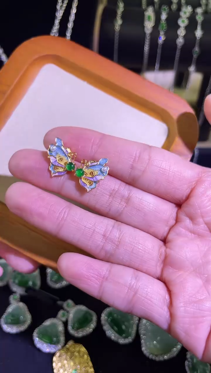 【闪购商品】翡翠耳饰未镶嵌翡翠耳钉