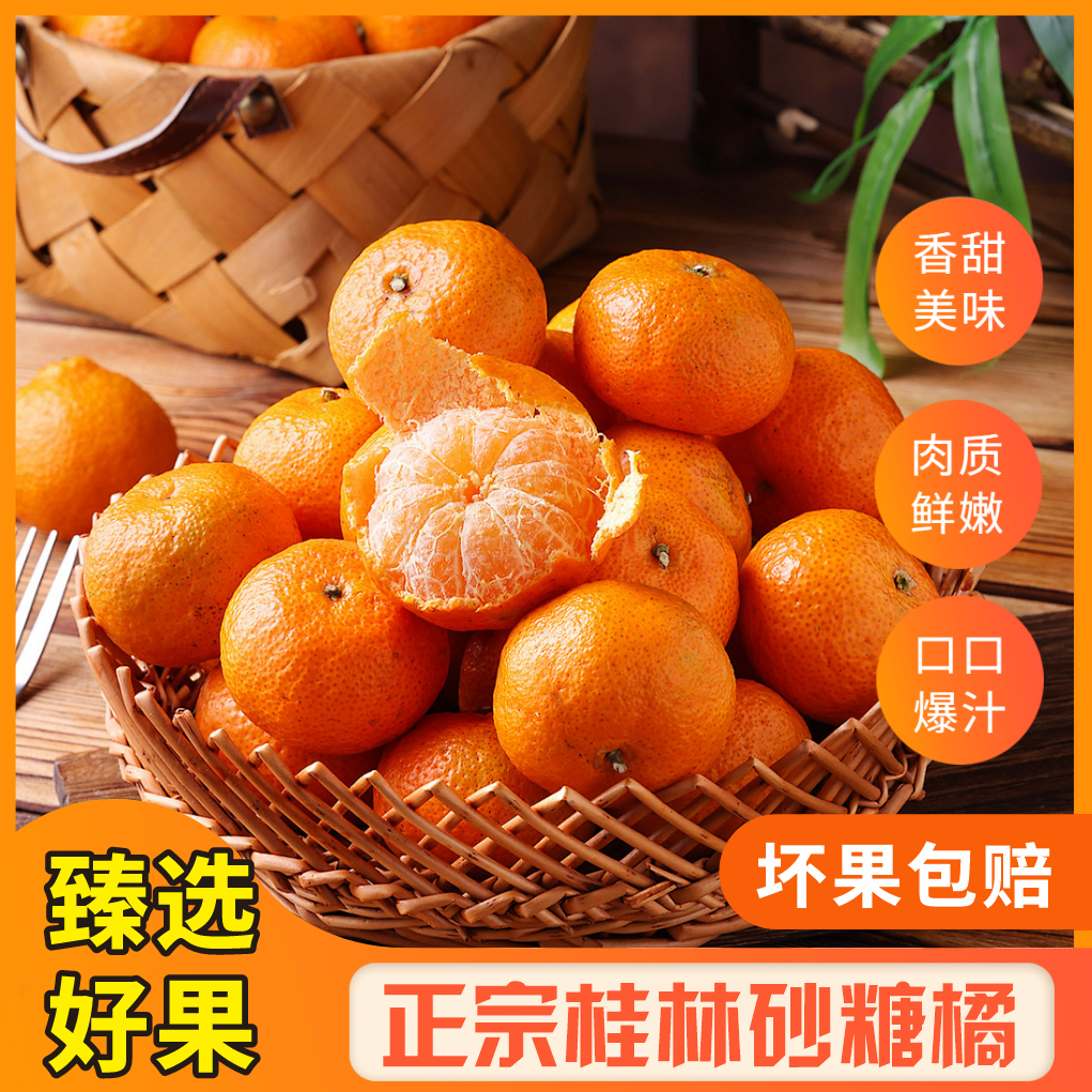 正宗广西桂林砂糖橘皮薄肉厚细腻爆甜砂糖桔新鲜应季水果无籽无渣