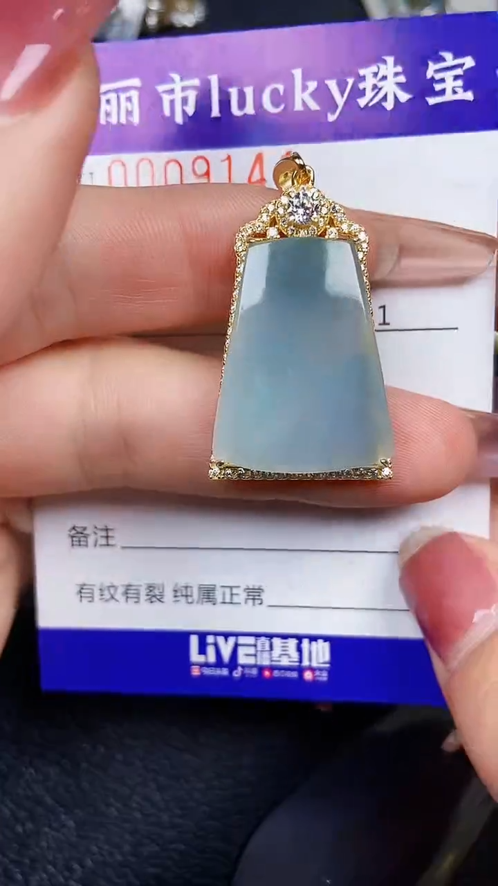 颈饰银S925镶嵌翡翠9144