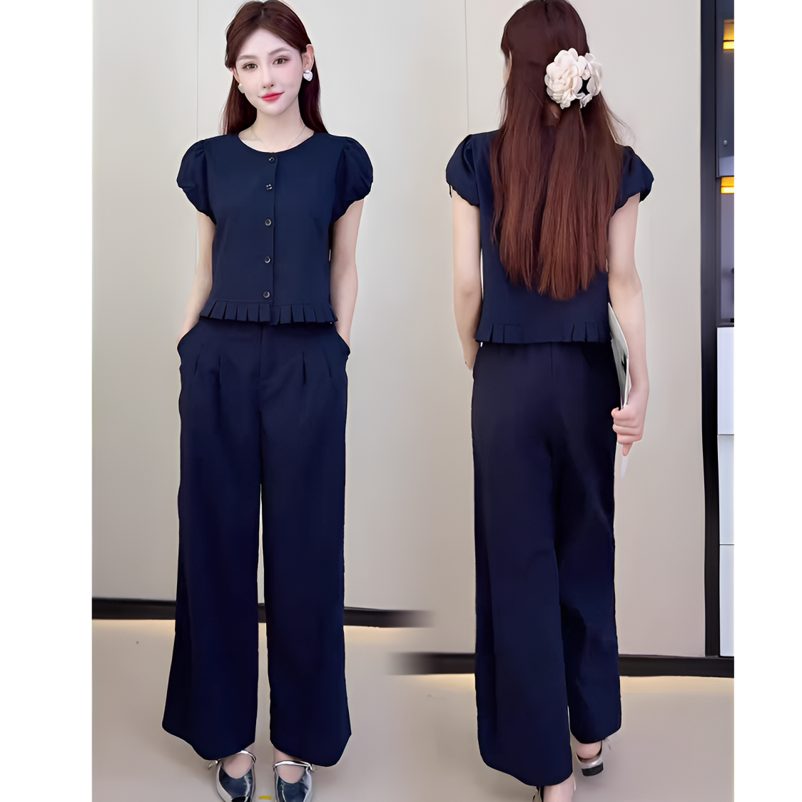 女装2025年款套装通勤风慵懒风学院杭州时尚浪漫夏季早秋显瘦涤纶
