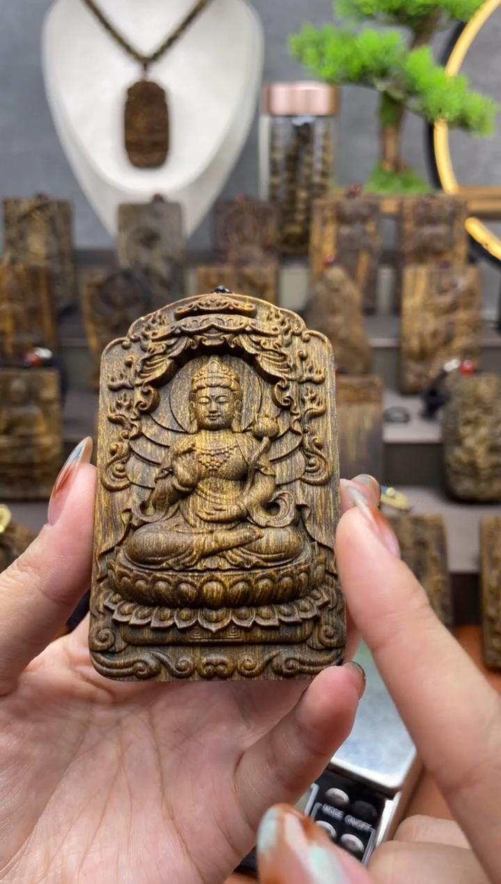 木木雕款芽庄 十二生肖（马）守护 大势至8cm送养香瓶 