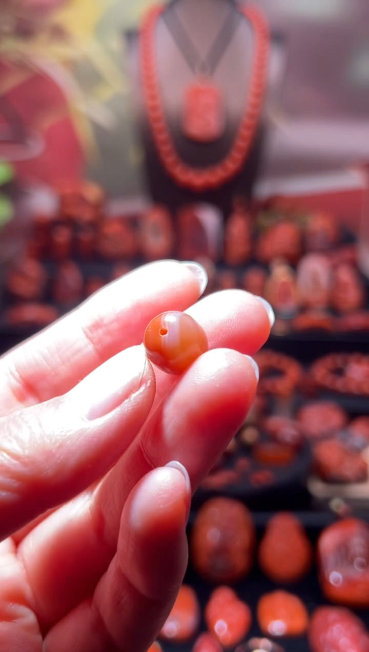 未镶嵌桶珠南红玛瑙12*11mm