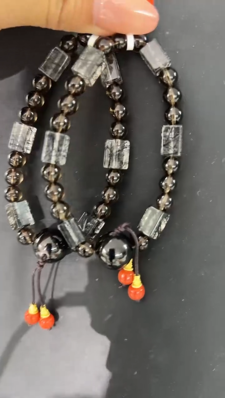 水晶手串未镶嵌18K黑发晶想思手串 Z70031 多样性发一