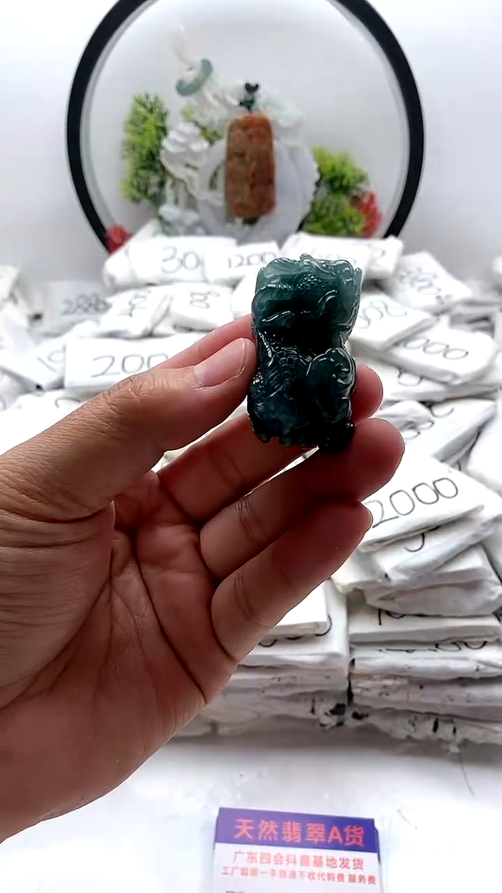 翡翠未镶嵌颈饰霸王貔貅