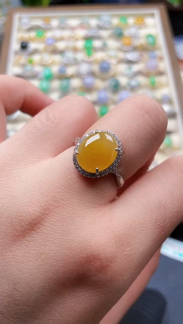 银S925镶嵌戒指翡翠127