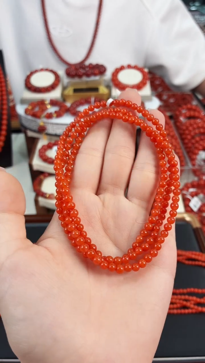 南红玛瑙滴水洞多圈4+未镶嵌一个/条